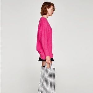 Zara | Pull Boyfriend Knit Hot Pink Sweater